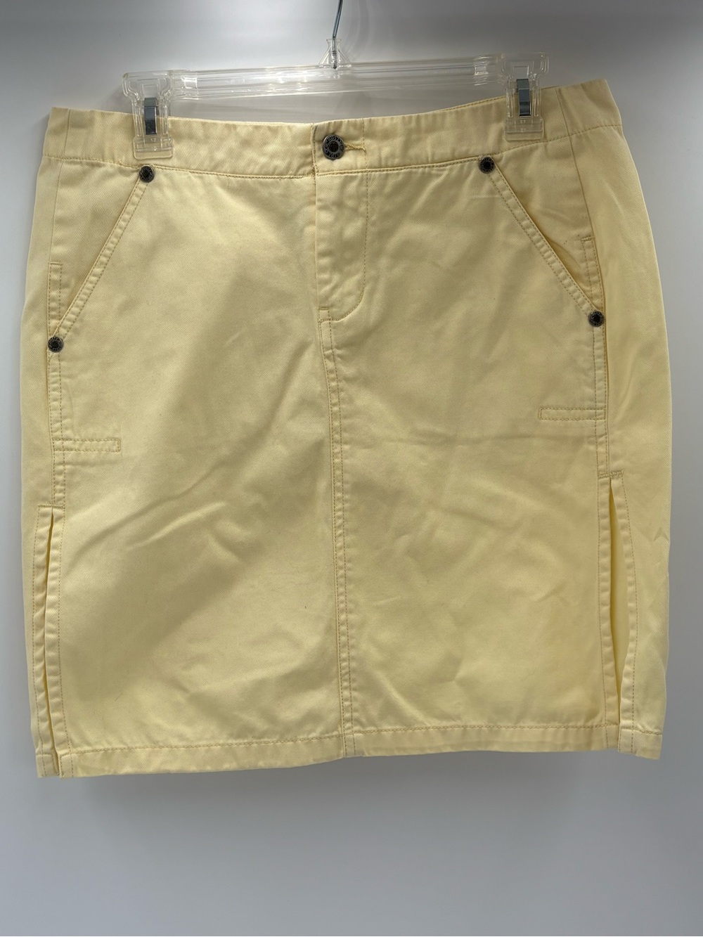 Rusty Juniors 7 Yellow Cargo‎ Mini Skirt Side Slit Y2K Surf